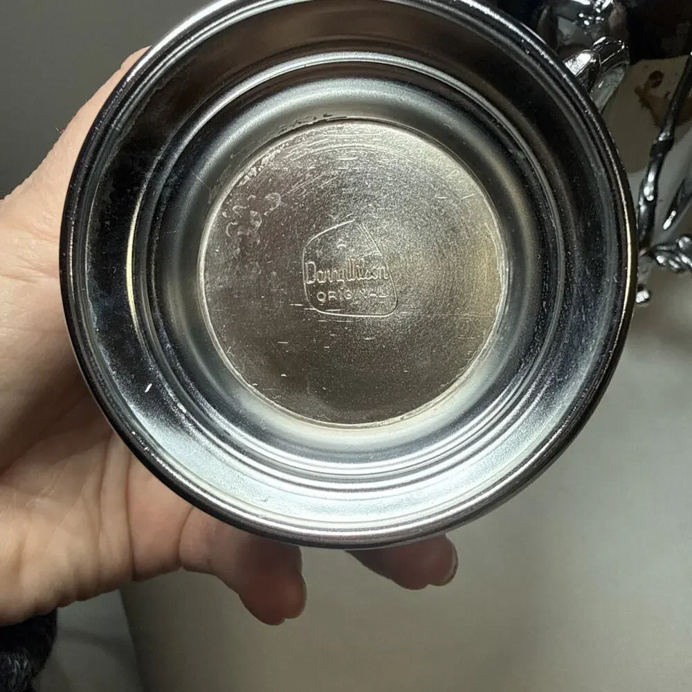 Vintage Dorothy Thorpe Originals Chrome Coffee Set MCM Hollywood Regency 3pc - Picture 5 of 15